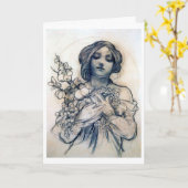 Portrait (studie), Alphonse Mucha Kaart (Gele Bloem)
