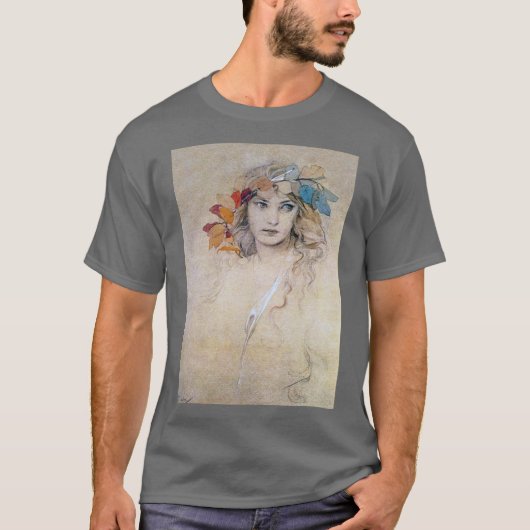 Portrait (Studie), Alphonse Mucha T-shirt (Voorkant)