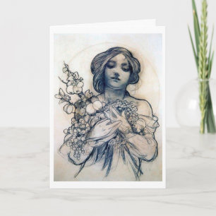 Portrait (Study), Alphonse Mucha Kaart