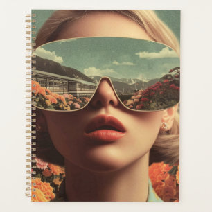 Portrait surréaliste avec lunettes de soleil reflé
