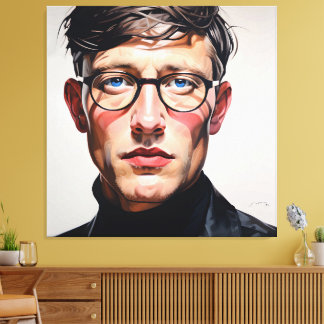 PORTRAIT THE FACEMAN N7 - generativecontent Canvas Afdruk
