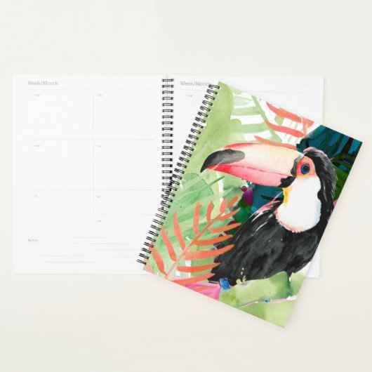 Portrait toucan avec Feuilles tropicaux (Devant avec enveloppe)