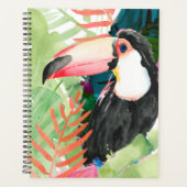 Portrait toucan avec Feuilles tropicaux (Devant)
