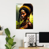 Portrait Tribal - Impression d'art en toile (Bureau à domicile)