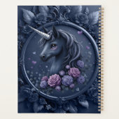 Portrait Unicorne foncé dans un cadre rond (Dos)