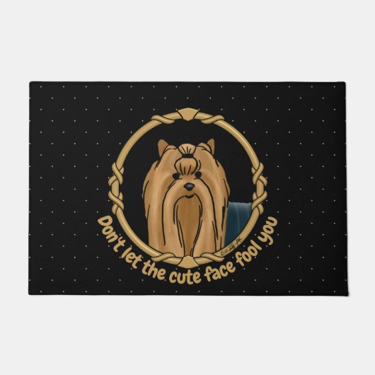 Portrait van het fancy Lijst Yorkshire Terrier (Yo Deurmat (Voorkant)