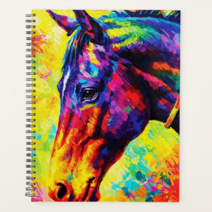 Portrait vibrant de cheval à l'impasto coloré sauv