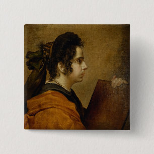 Portrait wordt verondersteld Juana Pacheco als Sib Vierkante Button 5,1 Cm