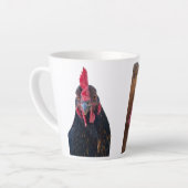 Portraits de poulet sur tasse à latte (Angle gauche)