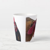 Portraits de poulet sur tasse à latte (Devant)