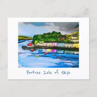 Portree Isle of Skye Scotland schilderend Briefkaa Briefkaart