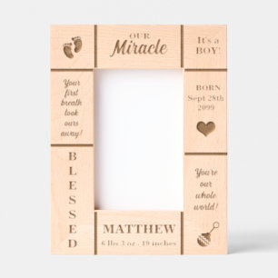 Portret 4x6 nieuwe baby gepersonaliseerd gegraveerde lijstjes