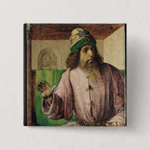 Portret Aristoteles, c.1475 Vierkante Button 5,1 Cm