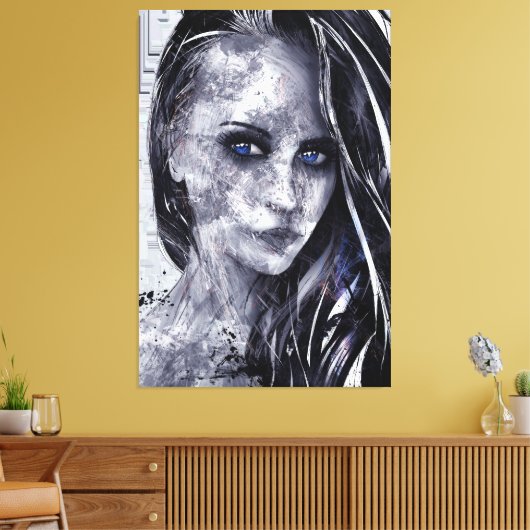 Portret art canvas afdruk (Insitu (Woonkamer))