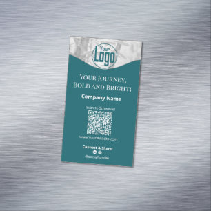 Portret Blauwgroen White Life Coach Company Magnetisch Visitekaartje