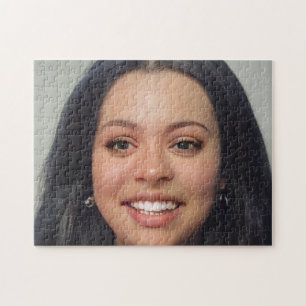 Portret Brunette Hair Smile Young Woman Legpuzzel
