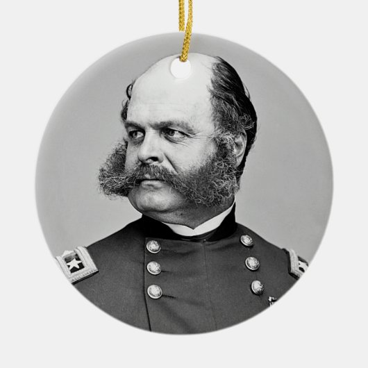 Portret Burgeroorlog Generaal Ambrose E. Burnside Keramisch Ornament (Voorkant)