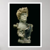 Portret Bust van Sarah Bernhardt (1844-1923) Frank Poster (Voorkant)