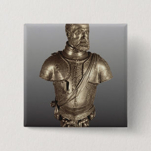 Portret bust vierkante button 5,1 cm