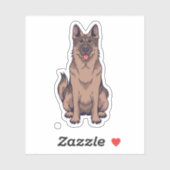 Portret Cartoon Shepherd Sticker (Vel)
