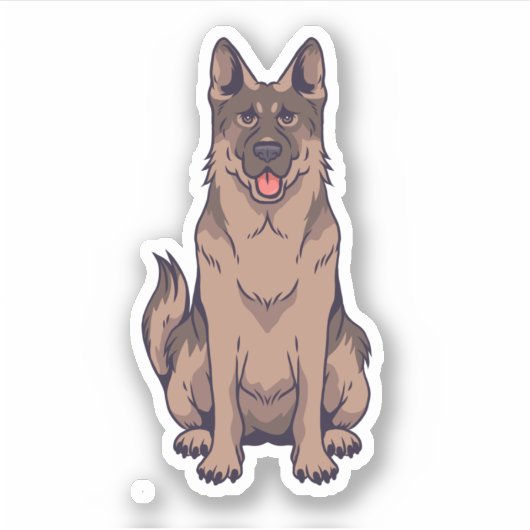 Portret Cartoon Shepherd Sticker (Voorkant)