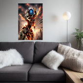 Portret Cyberpunk skeleton | AI Art Poster