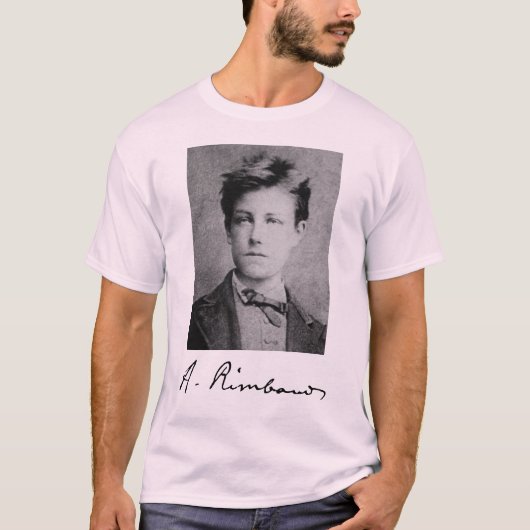 Portret en handtekening van Arthur Rimbaud T-shirt (Voorkant)