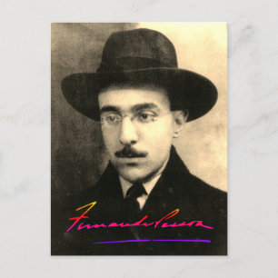 Portret en handtekening van Fernando Pessoa Briefkaart