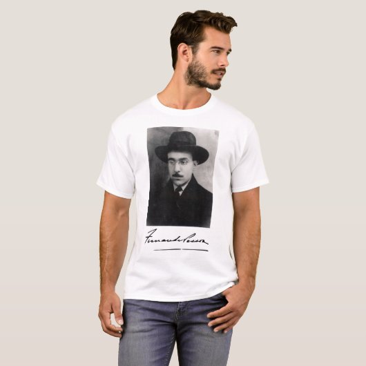 Portret en handtekening van Fernando Pessoa T-shirt (Voorkant volledig)