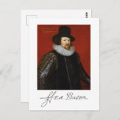 Portret en handtekening van Francis Bacon Briefkaart (Voorkant / Achterkant)