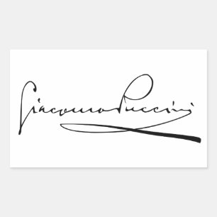 Portret en handtekening van Giacomo Puccini Rechthoekige Sticker