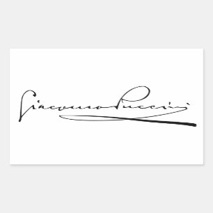 Portret en handtekening van Giacomo Puccini Rechthoekige Sticker