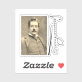 Portret en handtekening van Giacomo Puccini Sticker (Vel)