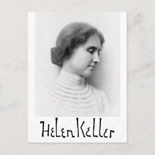 Portret en handtekening van Hellen Keller Briefkaart (Voorkant)