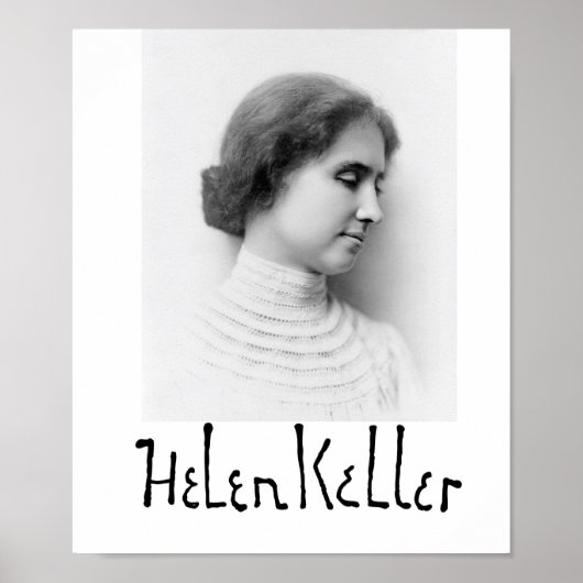 Portret en handtekening van Hellen Keller Poster (Voorkant)