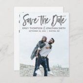 Portret Foto Huwelijk Save the Date Kaart Modern (Voorkant / Achterkant)