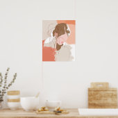 Portret geverfd contour Vrouw Poster (Keuken)
