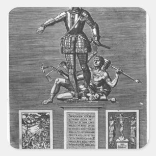 Portret Glorifying Ferdinand Alvarez van Toledo Vierkante Sticker
