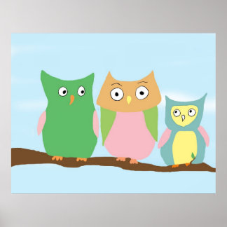Portret groot voor Owl Family Poster