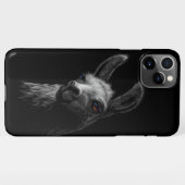 Portret Head Cute Llama met een zwarte achtergrond iPhone Hoesje (Achterkant horizontaal)