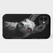 Portret Head Cute Llama op zwarte achtergrond Case-Mate iPhone Case (Achterkant (horizontaal))