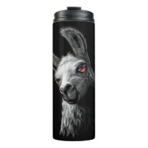 Portret Head Cute Llama op zwarte achtergrond