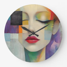 Portret in kleurenblok Surrealisme