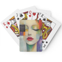 Portret in kleurenblok Surrealisme