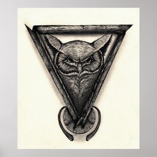 Portret, inkt- en potloodillustratie poster (Voorkant)