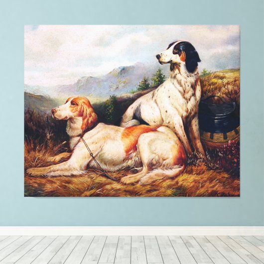 Portret  jachthonden canvas afdruk (Insitu (Houten vloer))