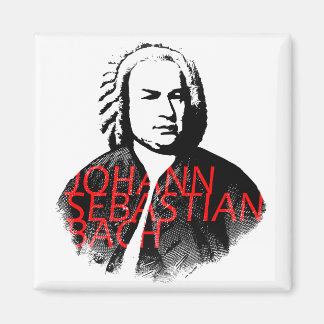 Portret Johann Sebastian Bach en rode letters Magneet