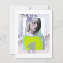 Portret jong meisje pastel fluo digitale collage