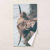 Portret koe Highland Bad Handdoek (Handdoek)