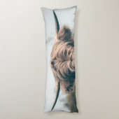 Portret koe Highland Lichaamskussen (Achterkant (Verticaal))